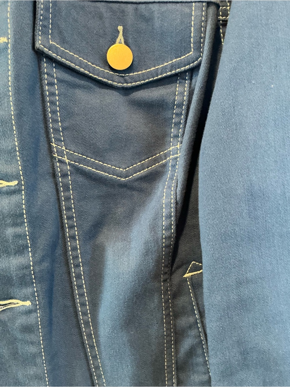 Talbots Royal Blue Cotton-Stitch Jean Jacket - Picture 7 of 12